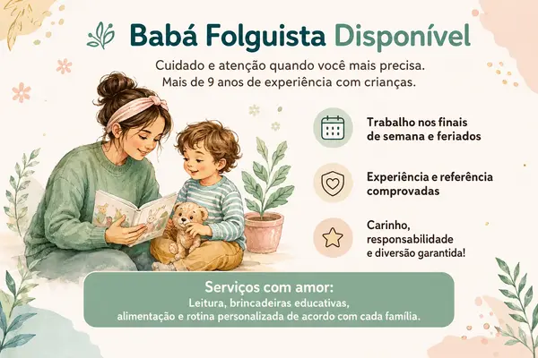 Babá Freelancer | Cuidado com Experiência