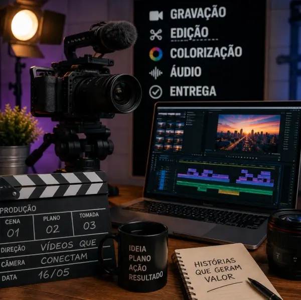 Gravação e edição de vídeos profissionais para redes sociais