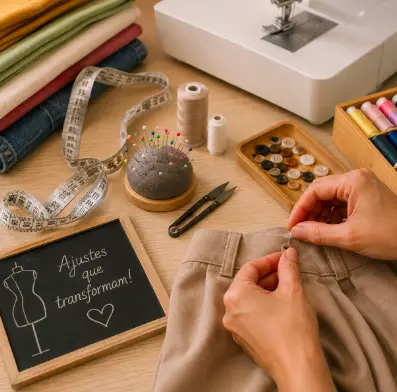 Ajustes em roupas, peças pequenas de croche e tricô