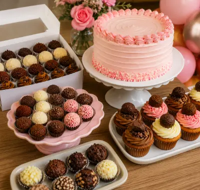 KIT FESTAS , BRIGADEIROS GOURMET, BOLOS DECORADOS, CUPCAKES