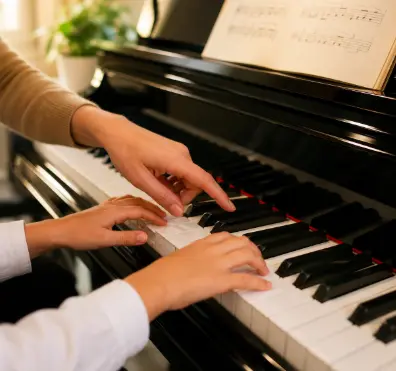 Aulas de piano e inglês