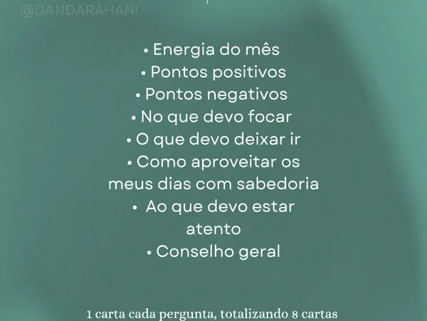 Tiragem mensal no baralho cigano