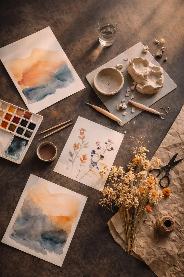Aulas de aquarela ou gravura