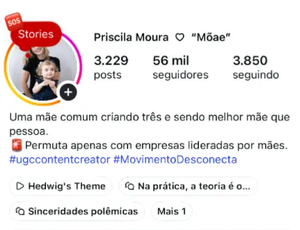 Criação de conteúdo/influenciadora