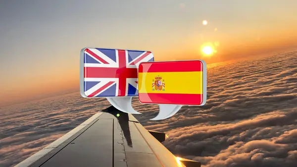 Aula de espanhol e aula de inglês
