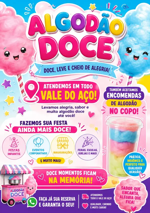 Algodão doce no seu evento
