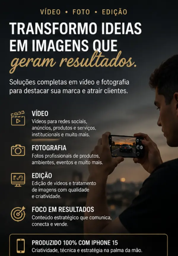 Produção Audiovisual: Filmagem, Fotografia e Edição de Vídeos e Fotos